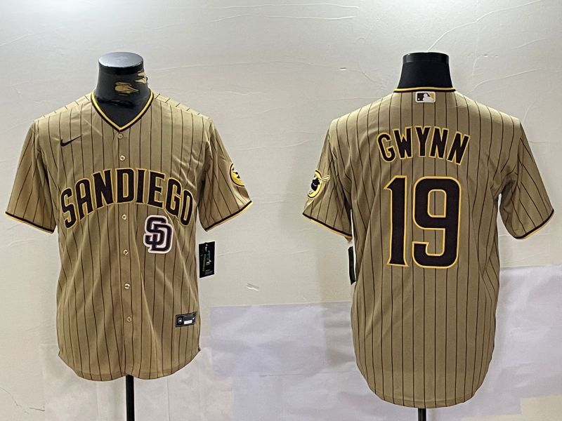 Men San Diego Padres #19 Gwynn Browm Stripe Game 2024 Nike MLB Jersey style 5-0